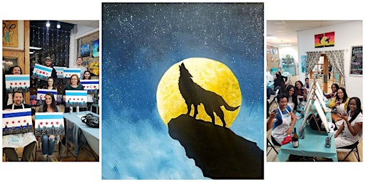 Imagem principal do evento Family Painting Event - "Howling Wolf" (Open to Adults and Kids 6+)