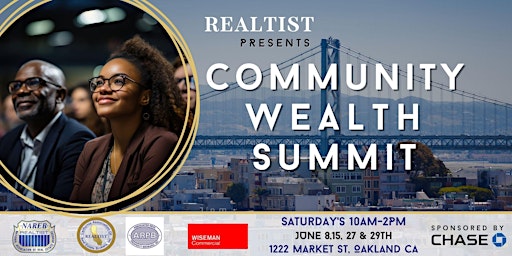 Primaire afbeelding van Copy of The Realtist, Community Wealth Summit, Powered by Chase