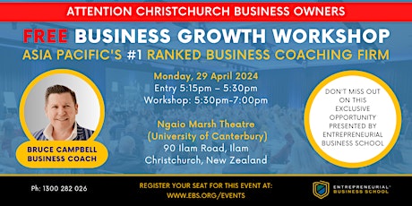 Free Business Growth Workshop - Christchurch (local time)