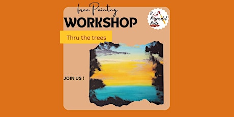 Thru the trees - online acrylic painting art workshop