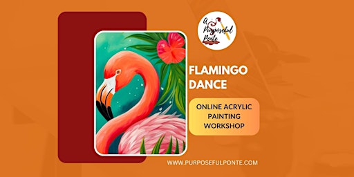 Imagem principal do evento Flamingo Go - Online Acrylic painting workshop
