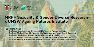 Imagem principal do evento MRFF Sexuality & Gender Diverse Research x UNSW Ageing Futures Institute