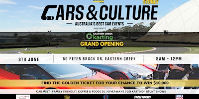 Cars & Culture x Eastern Creek Karting Grand Opening (9th June) primary image