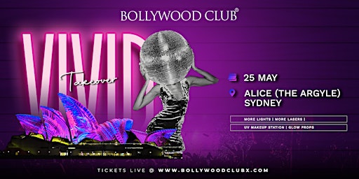 BOLLYWOOD CLUB VIVID TAKEOVER at ALICE, Sydney primary image