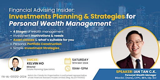Imagem principal do evento Financial Advising Insider: Investments Planning & Strategies for Personal Wealth Management