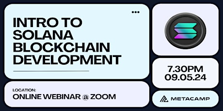 Imagem principal do evento Intro to Solana Blockchain Development