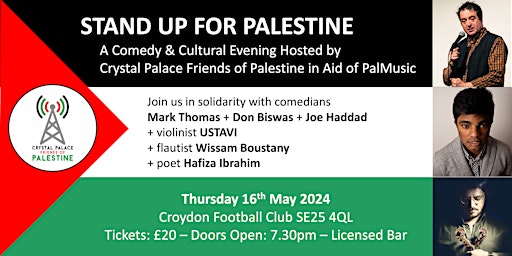 Image principale de Stand Up For Palestine: A Comedy and Culture Evening Hosted by CPFP