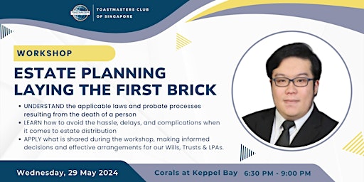 Imagen principal de TMCS Inspire: Estate Planning - Laying the First Brick by Samuel Tan