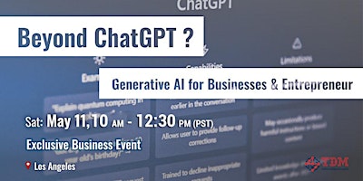 Beyond ChatGPT: Generative AI for Businesses & Entrepreneur primary image