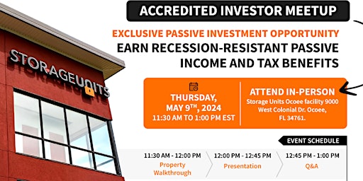 Exclusive Passive Investment Opportunity - Earn Recession-resistant Passive Income & Tax Benefits primary image