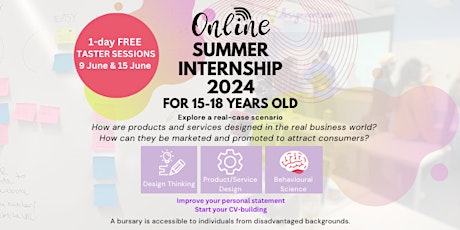 [TASTER SESSION] Summer Internship  for 15-18