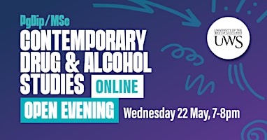 Primaire afbeelding van Contemporary Drug and Alcohol Studies (CDAS) - Online Information Evening