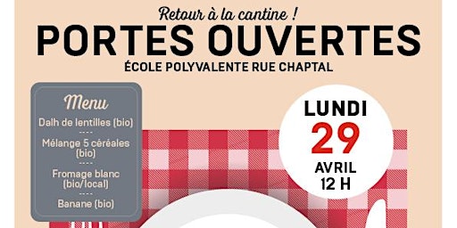 Primaire afbeelding van Portes ouvertes cantine école Chaptal