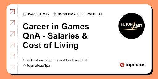 Imagem principal do evento Career in Games QnA - Salaries & Cost of Living