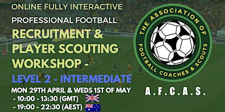 PROFESSIONAL FOOTBALL - PLAYER RECRUITMENT AND SCOUTING WORKSHOP - LEVEL 2