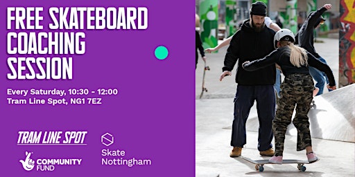 Free skateboard coaching session for ages 7+ primary image
