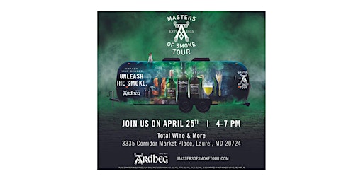 Imagem principal do evento Ardbeg Masters of Smoke Tour Comes to Laurel, MD
