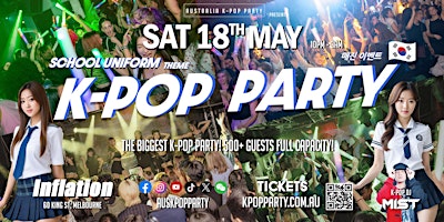 Primaire afbeelding van Biggest Melbourne K-Pop Party [School Uniform] May 18th (Sat) [75% Sold]