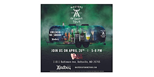 Immagine principale di Ardbeg Masters of Smoke Tour Comes to Beltsville, MD 
