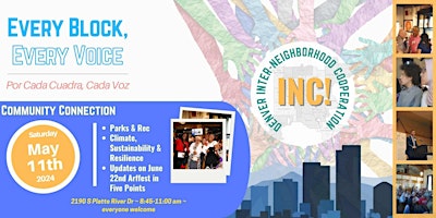 Imagem principal do evento INC: May 2024 Neighborhood Connection~ Denver Parks & Sustainability News