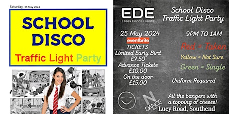 Essex Dance Events - School Disco Traffic Light Party (Over 25's)