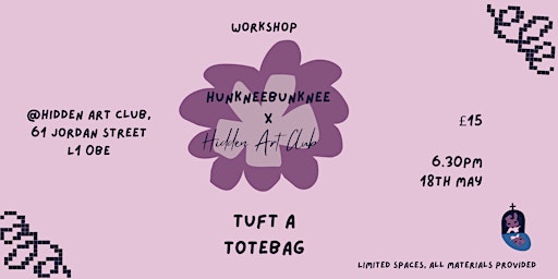 Imagem principal do evento Tuft your own tote bag with HunkneeBunknee X Hidden Art Club