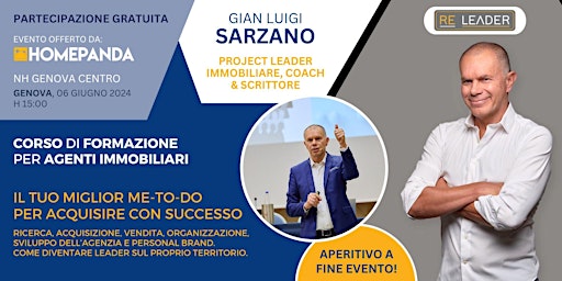 Hauptbild für GIAN LUIGI SARZANO | Corso di formazione per agenti immobiliari
