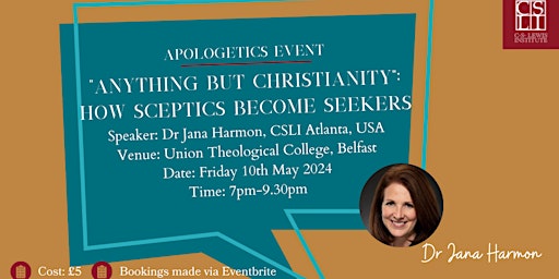 Imagem principal de Apologetics Event: "Anything but Christianity"  How sceptics become seekers