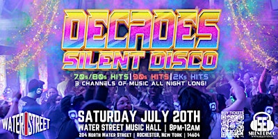Hauptbild für DECADES Silent Disco at Water Street Music Hall - 7/20/24
