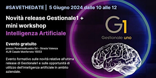 Hauptbild für Novità Aggiornamento Gestionale 1 + Workshop A.I