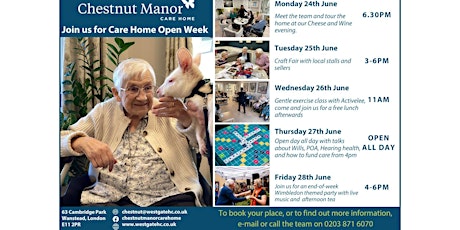Chestnut Manor Craft Fair as part of Care Home Open Week