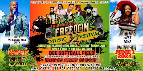2nd Annual "FREEDOM MUSIC FESTIVAL"  (Selma, AL)
