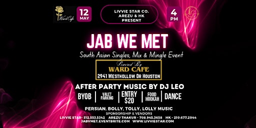 JAB WE MET | SINGLES MIXER  | AFTER PARTY  | #1HOUSTONBOLLYWOODPARTY primary image