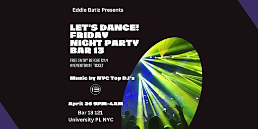 Imagem principal do evento Party The Friday Night Vibe @Bar13   April 26