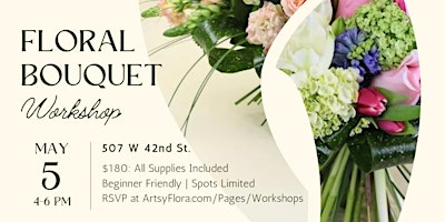 NYC Floral Bouquet Arranging Class (Mother's Day) primary image