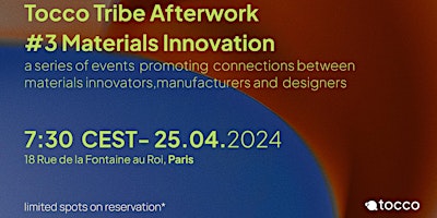 Imagem principal do evento Tocco Tribe Afterwork Edition #3 Materials Innovation