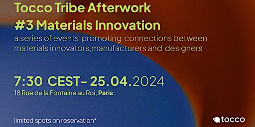 Imagem principal do evento Tocco Tribe Afterwork Edition #3 Materials Innovation