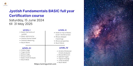 2024 Jyotish Fundamentals BASIC full year certification course