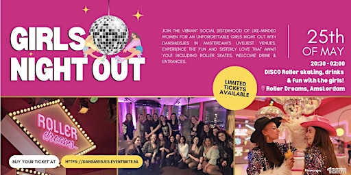 Imagem principal de Girls Night Out | Disco Rolschaatsen, Uitgaan & Vriendschap in Amsterdam
