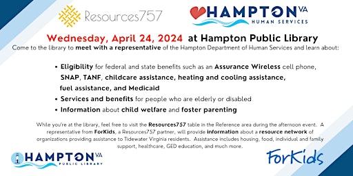 Primaire afbeelding van Human Services at the Hampton Public Library