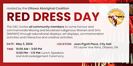 Red Dress Day – Hosted by the Ottawa Aboriginal Coalition