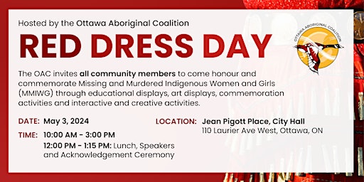Imagen principal de Red Dress Day – Hosted by the Ottawa Aboriginal Coalition