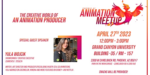 Imagem principal do evento Phoenix Animation Meetup - The Creative World of An Animation Producer