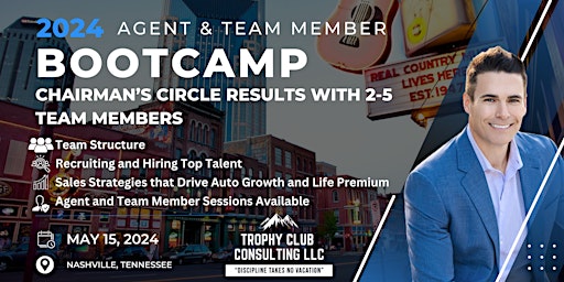 Imagem principal do evento Trophy Club Bootcamp: Qualify for Chairman's Circle with 2-5 TMs- Nashville