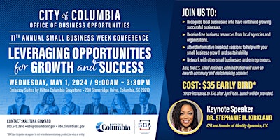 Image principale de City of Columbia's 11th Annual Small Business Week Conference