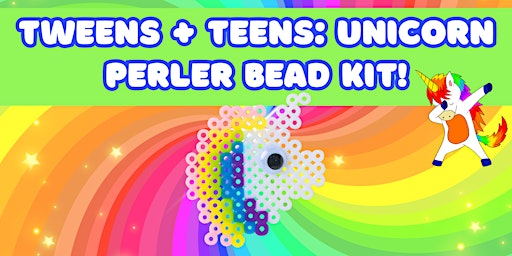Imagem principal do evento Tweens + Teens: Unicorn Perler Bead Kit! (Ages 8-13)