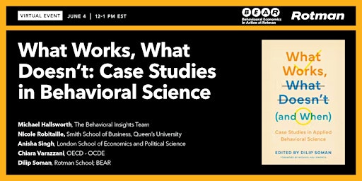 VIRTUAL EVENT: What Works, What Doesn't: Case Studies in Behavioral Science primary image