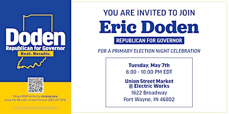 Doden for Indiana Primary Election Night Celebration