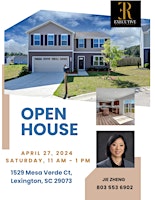 OPEN HOUSE, SATURDAY, APRIL 27, 2024, 11 AM TO 1 PM primary image