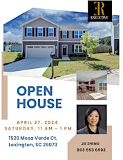 OPEN HOUSE, SATURDAY, APRIL 27, 2024, 11 AM TO 1 PM
